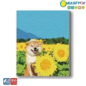 (店+)【Manto】阿柴向日葵-台灣製DIY數字油畫|大尺寸更好畫