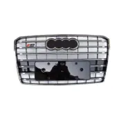 適用於奧迪Audi A8 S8 2014-2017改裝S8中網水箱罩前槓中網進氣格柵面罩亮黑