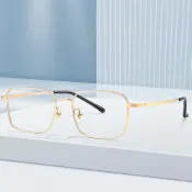 (店+)【MoonDy】眼鏡 窄框眼鏡 扁框眼鏡 眼鏡框 眼鏡架 可換鏡片 金絲眼鏡 女眼鏡框架 鈦合金鏡框 附眼鏡盒 銀色眼鏡 禮物