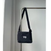 Y-3 經典時尚復古百搭男女同款側背包 斜背包 肩背包 拉鍊式包包 黑色