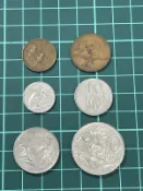 非洲 南非 196X年開始 早期 鳥類、植物、動物幣 1分~50分 套幣 錢幣 硬幣-6枚一套 (黃17)