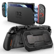 SUPCASE Titan系列保護殼適用於 任天堂 Switch 2 翻蓋支架可容納5張遊戲卡可快速拆卸手柄可帶殼充電