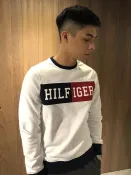 美國百分百【全新真品】Tommy Hilfiger 衛衣 長袖 大學T logo 男款 上衣 白色 S號 J320
