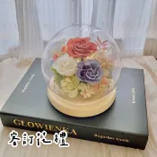 樺坊/客製化禮物/永生花玻璃盅/圓球玻璃盅