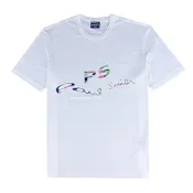 Paul Smith 彩色PS LOGO印花棉質短袖T恤(白/男款)