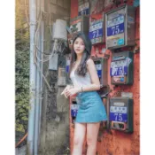 someone jeans 高腰顯瘦下襬抽鬚A字牛仔裙 原價690 A7047985.097.986
