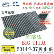 工廠直營【雙效濾】BIG TIIDA 2014年07月後 出廠 專業級 除臭 PM2.5 活性碳 汽車冷氣濾網 空調濾網