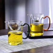 免運 臺灣出貨 無孔茶漏 濾茶器 茶漏 泡茶器 泡茶過濾 小青柑衝淋杯耐高溫茶水分離公道杯玻璃茶漏過濾分茶旋轉不掉茶漏