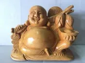 【浪人藝術】寶袋財神**越南檜木*木雕擺飾*招財 招福*