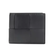 BOTTEGA VENETA 寶緹嘉 BV Cassette Bifold 雙色 牛皮 經典大編織 短夾 卡夾 皮夾 夜色 藍色 743004