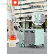 ✨免運可開發票#友耐買菜小拉車露營取快遞便攜式手拉桿車戶外小推車可摺疊購物車