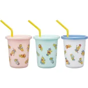 (店+)【Skater】可疊放吸管杯 隨行杯 隨手杯 3件組  維尼 320ml SIH3ST 