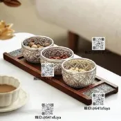異麗柚木克廳茶托盤創義堅裹盤輕奢高檔茶几令時碗茶點堂裹乾果盤