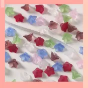 [JIN]新款磨砂喇叭花風鈴花玻璃串珠，手工diy配件現貨