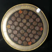 全球選品1館 生活百貨 泗水濱紅黃砭石精品電加熱蓮花坐墊圓形網格養生練功打坐溫灸墊