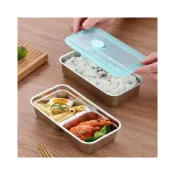 (店+)新品  含發票 批發韓式盒子不銹鋼保鮮盒帶蓋小吃盒調料碟帶蓋分格泡菜盒子飯盒