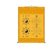 壹品印象 八卦圖 70*95cm 八卦太極圖掛畫 河圖洛書五行風水捲軸 玄關客廳中式掛軸 預購12天