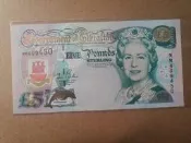 全新UNC ，2000年 直布羅陀5鎊，千禧年紀念鈔9100