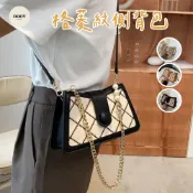 【限時特惠】格菱紋側背包💗側背包 斜背包 小包包 肩背包 單肩包 斜挎包 斜肩包 小廢包 皮革包 手機包 肩包 包包
