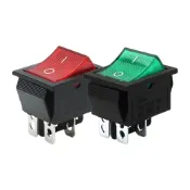 (店+)KCD4 30A 船型開關 電源開關 四腳兩檔 帶燈開關 翹板開關 防水開關 大電流 台灣現貨 超能完工 包退0費用