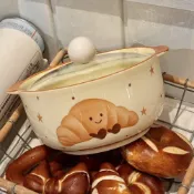 (店+)津津優選可頌卡通6英寸女生上班族宿舍一人食螺螄粉泡麪專用碗