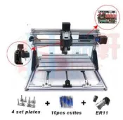 A2418 迷你雕刻機 CNC 不含雷射頭 + 含木工工具組10 pcs+ER11夾頭