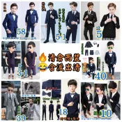 🇹🇼全新現貨套裝西裝春季韓版兒童西裝套裝英倫格子男童西服三件套2026新款花童禮服出清