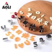 【滿滿百貨鋪】不銹鋼生日快樂模　具　烘焙工具　DIY餅幹模　520愛心蛋糕模　胡蘿蔔刻字模