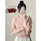 Codibook｜韓國 JASMINBELL 牛奶色圓領寬鬆羊毛混紡針織上衣［預購］針織衫 毛衣 女裝