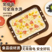 👍特價狂潮👍多功能炒酸奶機家用小型不鏽鋼炒冰機冷凍盤學生兒童禮物免插電