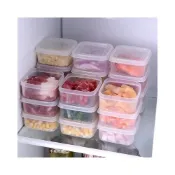 (店+)透明保鮮盒帶蓋食品級冷凍專用盒保鮮盒子帶蓋家用蔬菜擺攤