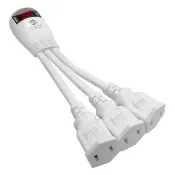 【WEITIEN 威電】CK-2131 2孔1開3座 中繼 延長線11CM(1對3 中繼線 電源線組)