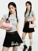 全球選品1館 生活百貨 Barbie芭比多巴胺粉色輕奢小眾高級質感單肩腋下包包女式2025新款