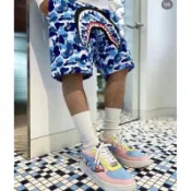 xsPC A bathing ape Bape abc camo 藍迷彩鯊魚短褲 全新 特價出清