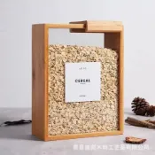🔥廚房好物🔥燕麥收納盒 竹木收納盒 廚房收納盒 穀物收納盒 木質收納盒 食品儲物盒 實木收納盒 五穀雜糧收納 米缸 儲物