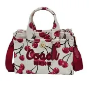 【COACH】tote20 專櫃限量塗鴉款/櫻桃 迷你托特包附背帶(贈原廠防塵袋紙袋送禮)