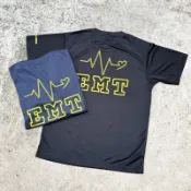 《HY》現貨.台灣🇹🇼設計.自訂款 EMT t-shirt T恤 緊急救護技術員制服 排汗 衣服 短袖上衣 藍色 黑色
