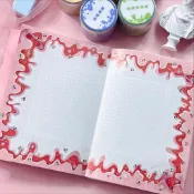 💐桃園出貨💐免運💐可開票💐花邊膠帶手帳雲朵貼紙手賬波浪邊框造景異形ins素材果醬手賬膠帶