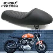 臺灣現貨【HONGPA】復古機車改裝摩托車毛毛蟲坐墊駝峯座包野狼 川崎 雲豹Ktr 雄獅 摩托車配件駝峰防水皮坐墊座椅
