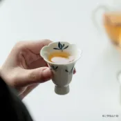 ✨臺灣出貨✨昌樸居純手繪蝴蝶蘭花品茗單杯陶瓷家用茶杯主人杯創意花口聞香杯