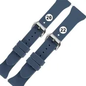 【Watchband】20.22mm / 各品牌通用 經典色系 快拆型 矽膠錶帶(霧藍色)