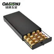 全球選品1館 生活百貨 YZ1384拉手防塵款咖啡膠囊收納盒存40顆nespresso抽屜收納架黑色