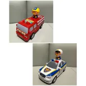 （急售現貨）二手近全新 可愛企鵝Pororo 🐧造型警車+消防車 迴力車｜兒童玩具車‼️‼️