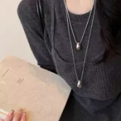 簡約水滴吊墜項鍊女款時尚休閒輕奢高檔配飾