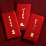 【Dagebeno荷生活】加厚燙金好采頭紅包 春節過年紅包袋吉詳話壓歲錢拜年紅包袋(3包)