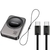 【AIDOGA】Apple Watch/Ultra/SE/AirPods 磁吸快充無線充電器連接線 星航U 1M(Type-C/Lightning母)