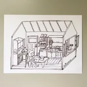 明信片黑白系列- 愛倫猴工作小木屋 | MonkeyCookie