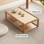 48h出貨丶s榻榻米飄窗桌茶臺客廳休閒家實木炕幾水曲柳茶几羅漢床茶桌