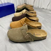 Birken Boston Clogs - 真皮和麂皮涼鞋,男女超舒適軟木鞋底