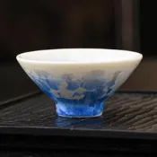 台灣現貨高檔結晶釉主人杯海藍斗笠杯創意陶瓷高顏值品茗杯子單杯